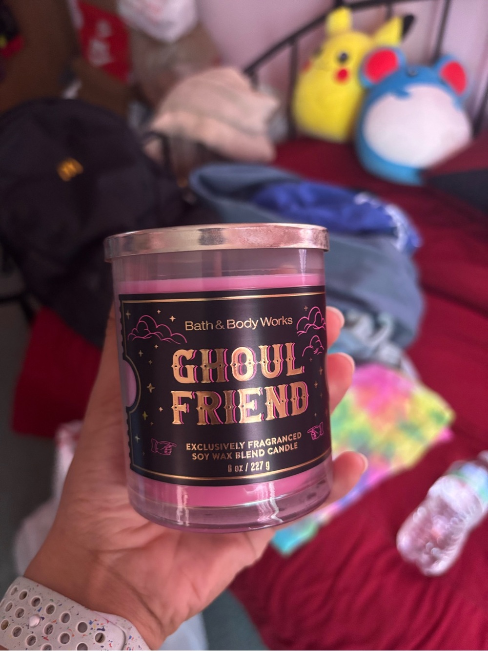 Bath & Body Works Ghoul Friend Pink & Gold Label Scented Candle